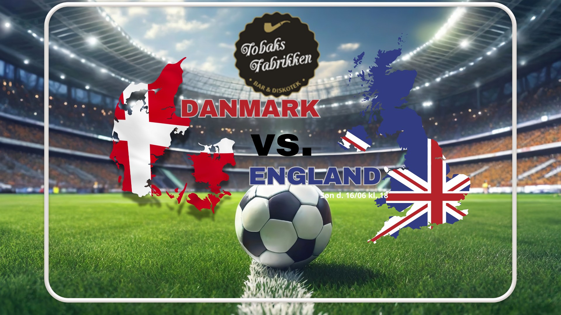 Danmark - England - EM Live på Tobakken