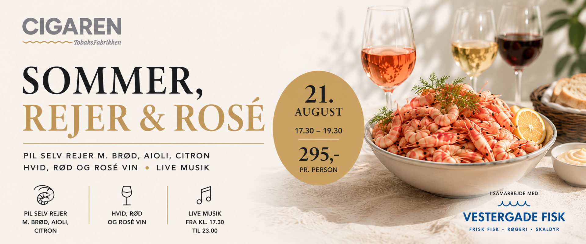 Sommer, Rejer & Rosé på Cigaren 🍷